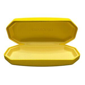 Swarovski Hard Shell Glasses Sunglasses‎ Case Yellow Preowned Clamshell